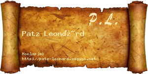 Patz Leonárd névjegykártya